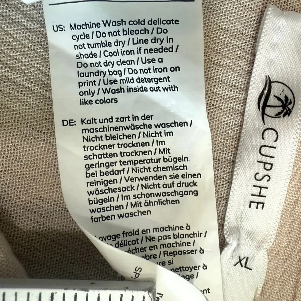 Cupshe XL crinkle swim cover up collared shirt dress SW2 3160